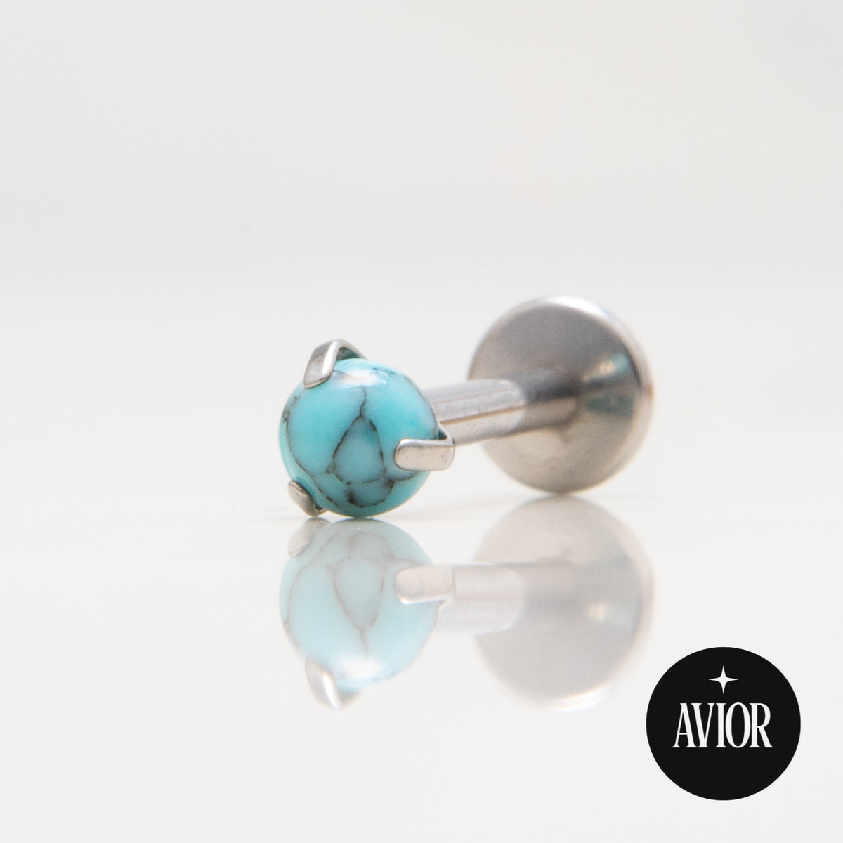 Nakit - Tirkizni kamen + šipkica - Kugla, 3 mm, Titan