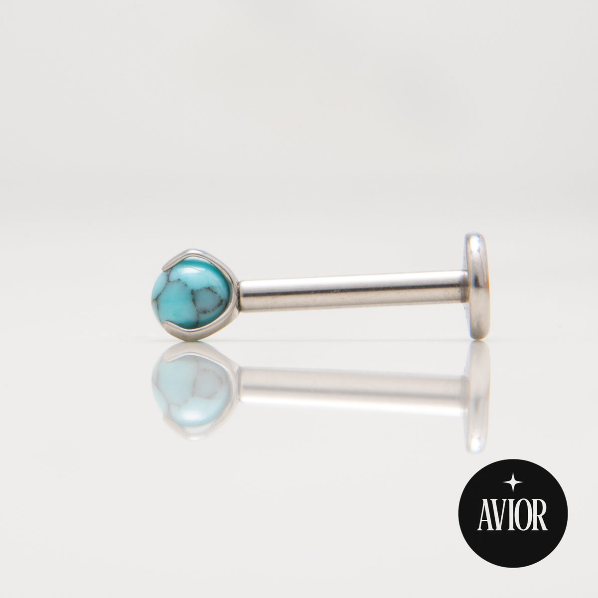 Nakit - Tirkizni kamen + šipkica - Kugla, 3 mm, Titan