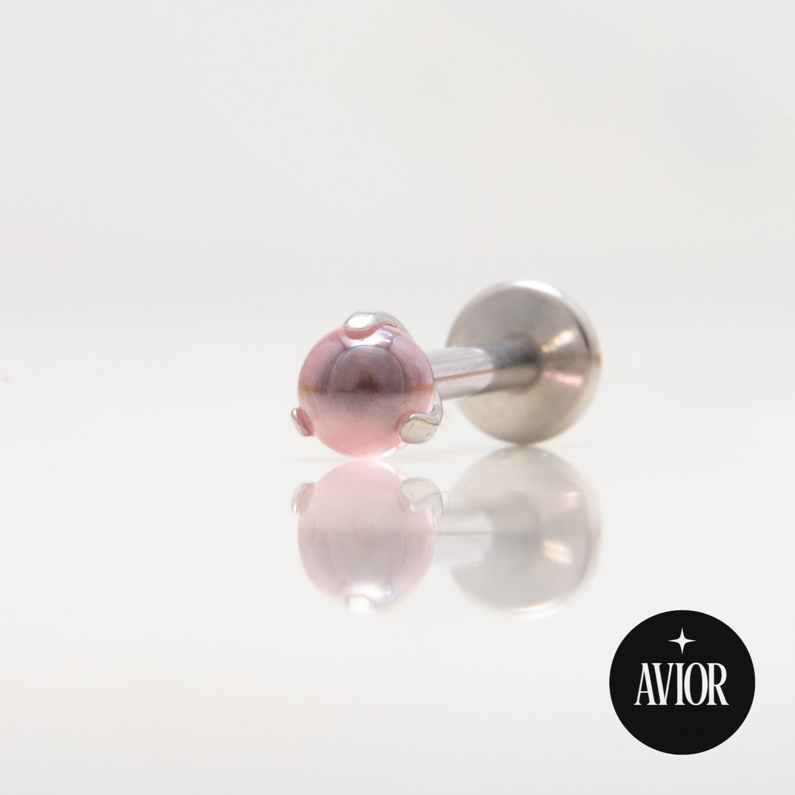 Nakit - Rozi okrugli cirkon + šipkica - Kugla, 3 mm, Titan