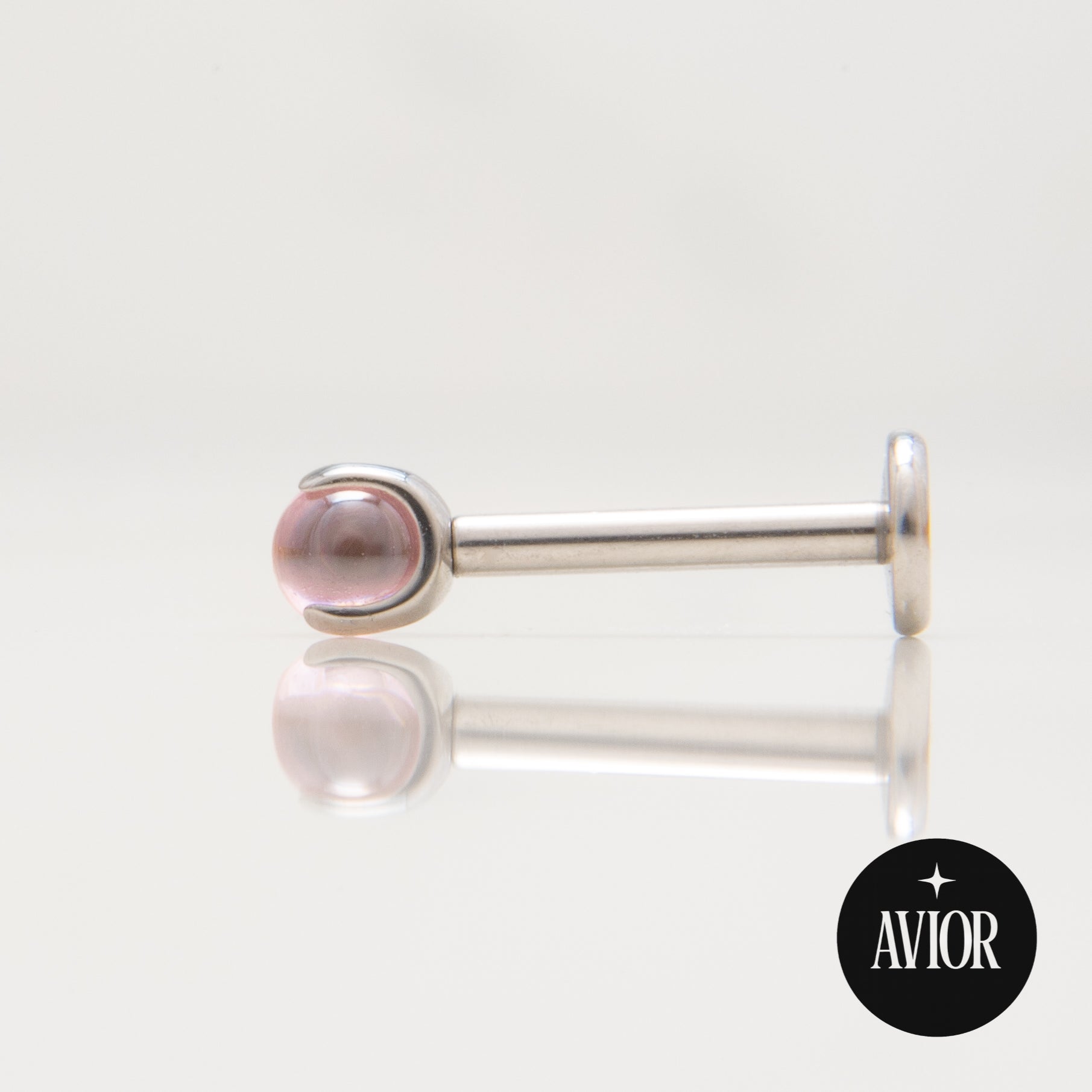 Nakit - Rozi okrugli cirkon + šipkica - Kugla, 3 mm, Titan