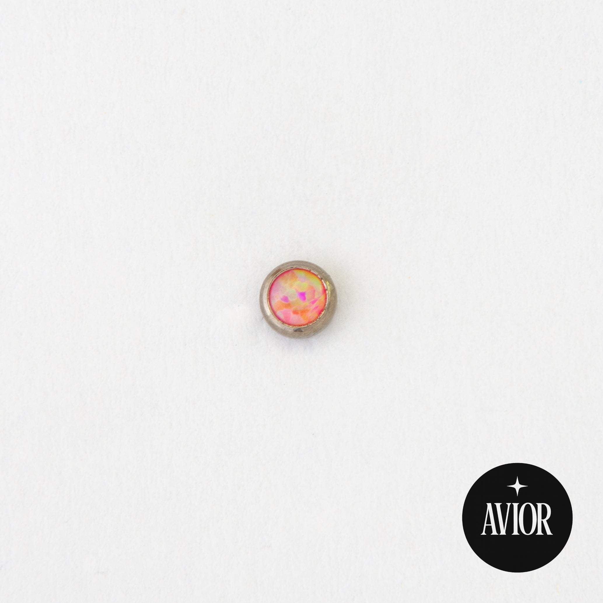 Nakit - Rozi opal + šipkica - Flat back, 3 mm, Titan