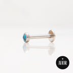 Nakit - Plavi kamen + šipkica - Flat back, 3 mm, Titan