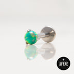 Nakit - Zeleni opal + šipkica - Kugla, 3 mm, Titan