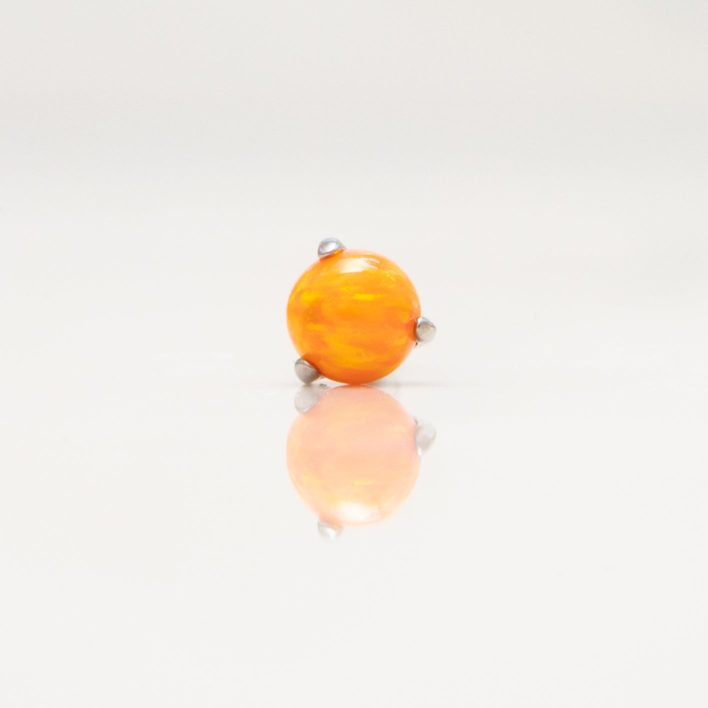 Nakit - Narančasti opal + šipkica - Kugla, 3 mm, Titan