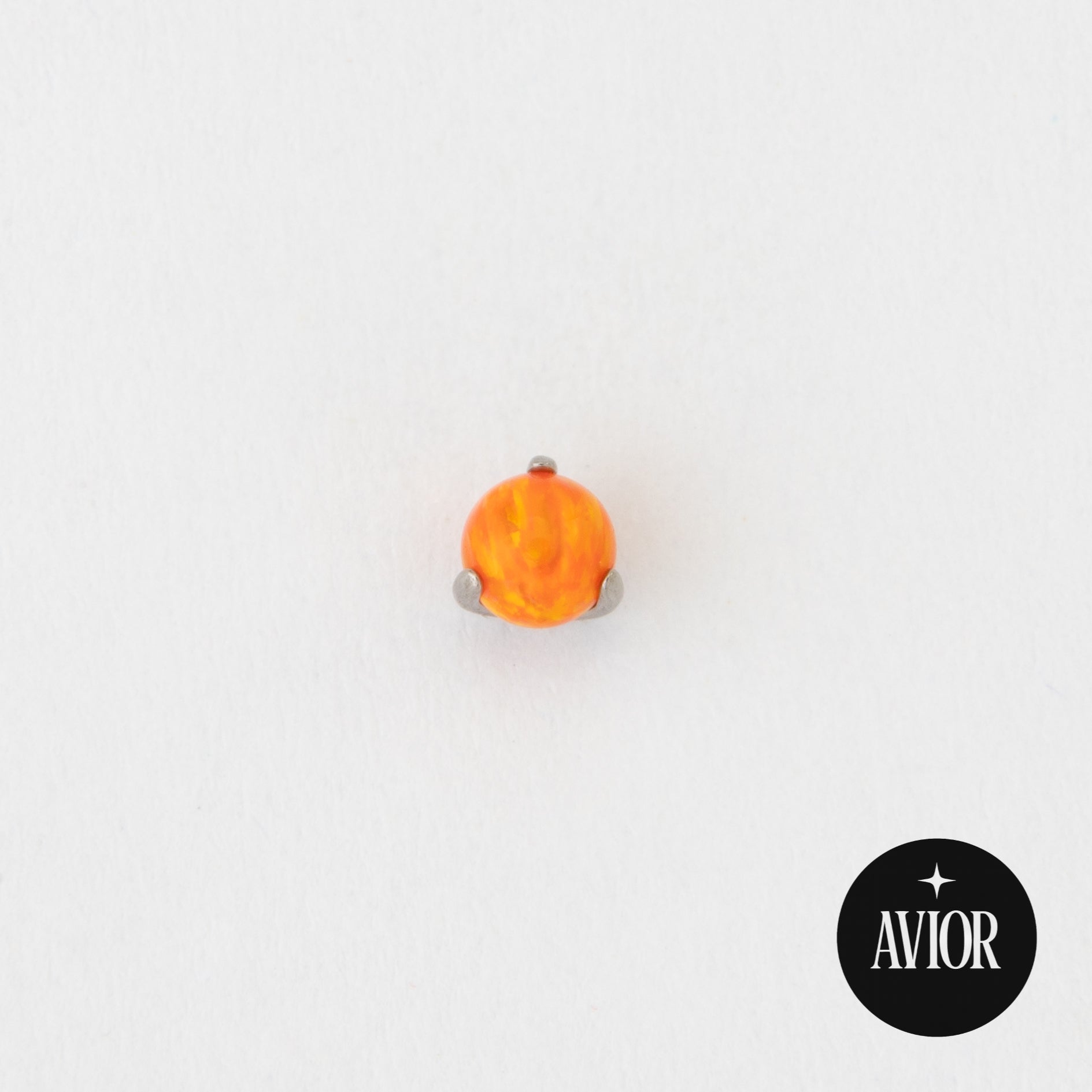 Nakit - Narančasti opal + šipkica - Kugla, 3 mm, Titan