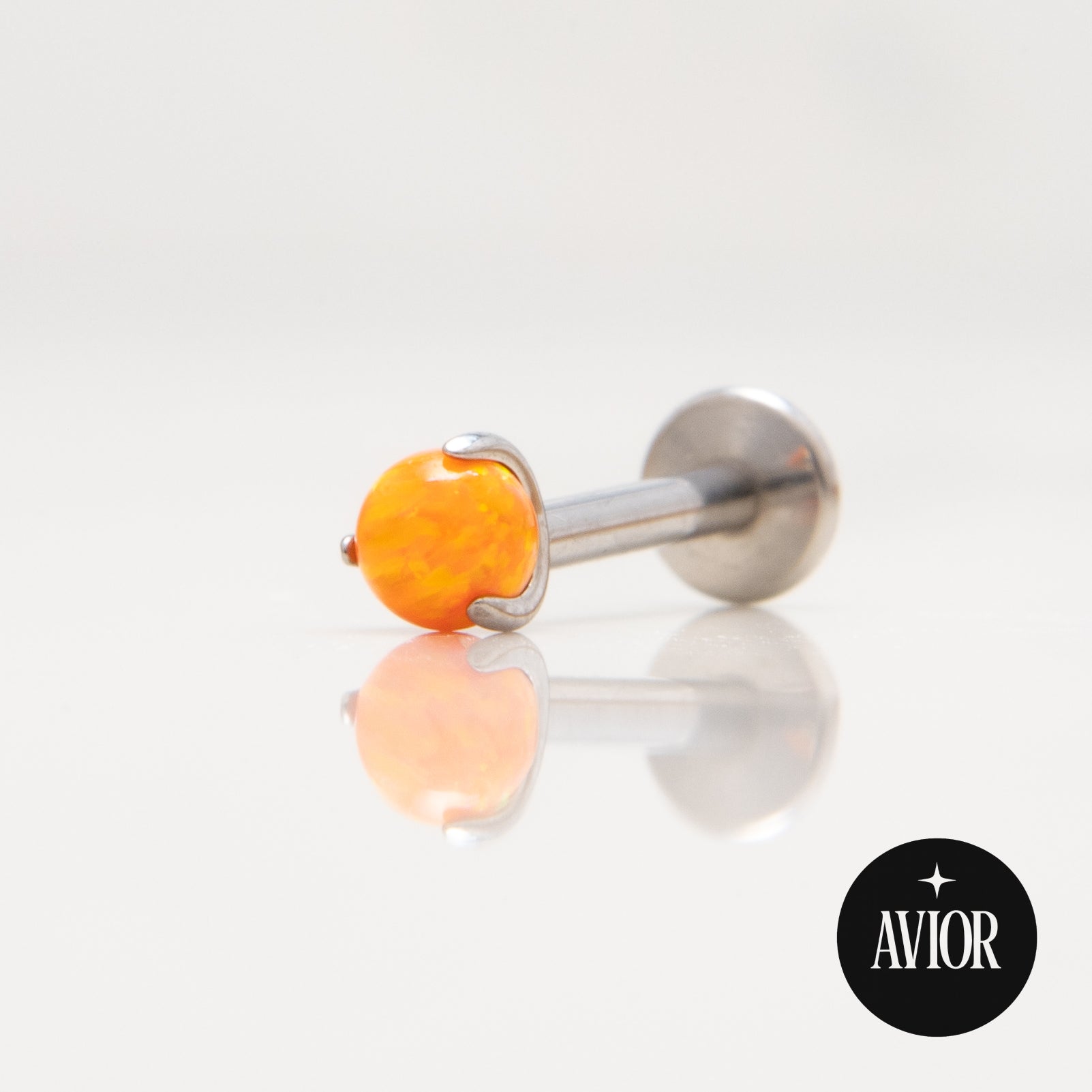 Nakit - Narančasti opal + šipkica - Kugla, 3 mm, Titan
