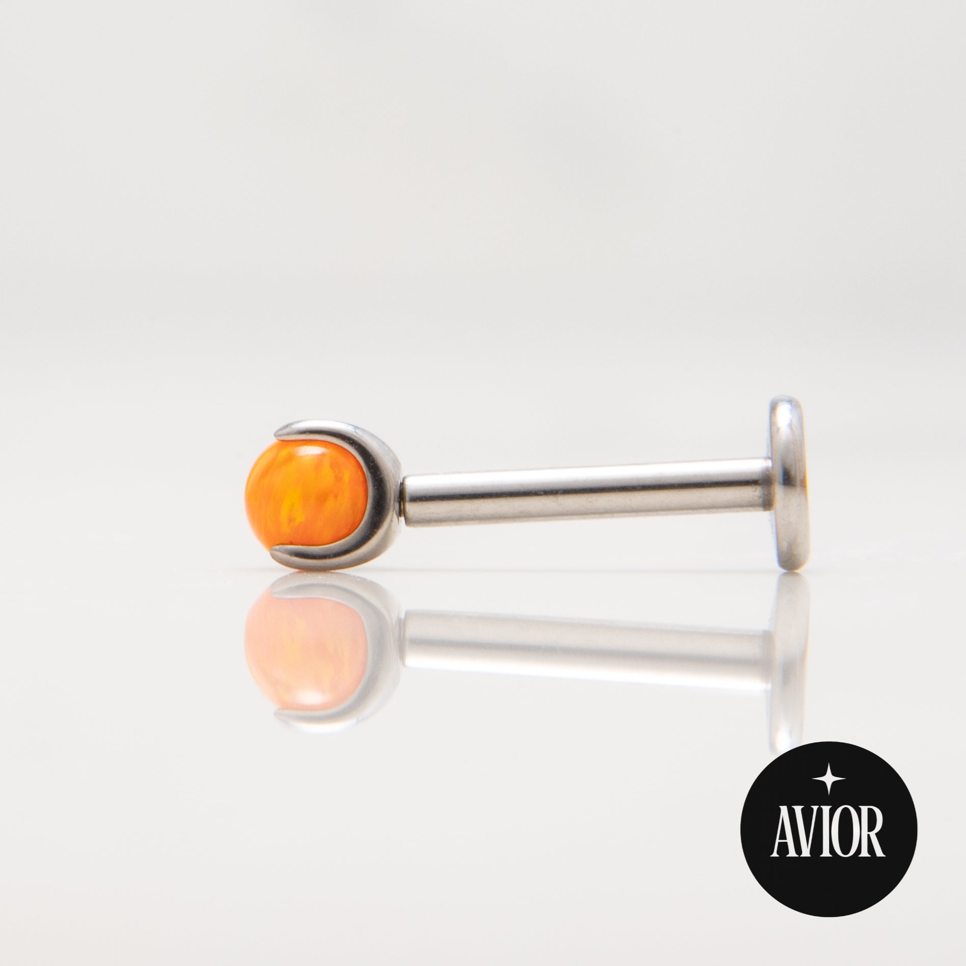 Nakit - Narančasti opal + šipkica - Kugla, 3 mm, Titan