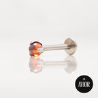 Nakit - Crveni okrugli cirkon + šipkica - Kugla, 3 mm, Titan
