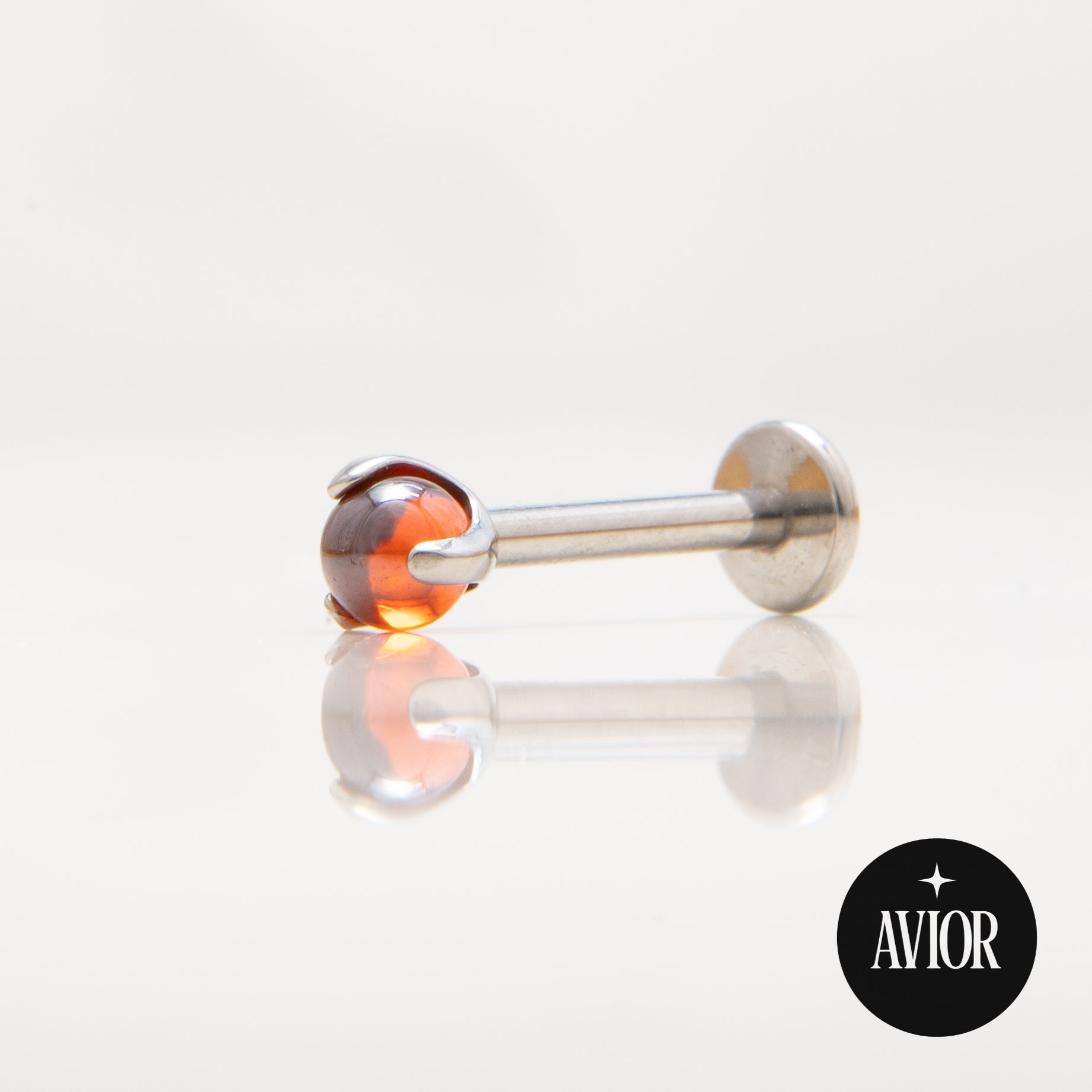 Nakit - Crveni okrugli cirkon + šipkica - Kugla, 3 mm, Titan
