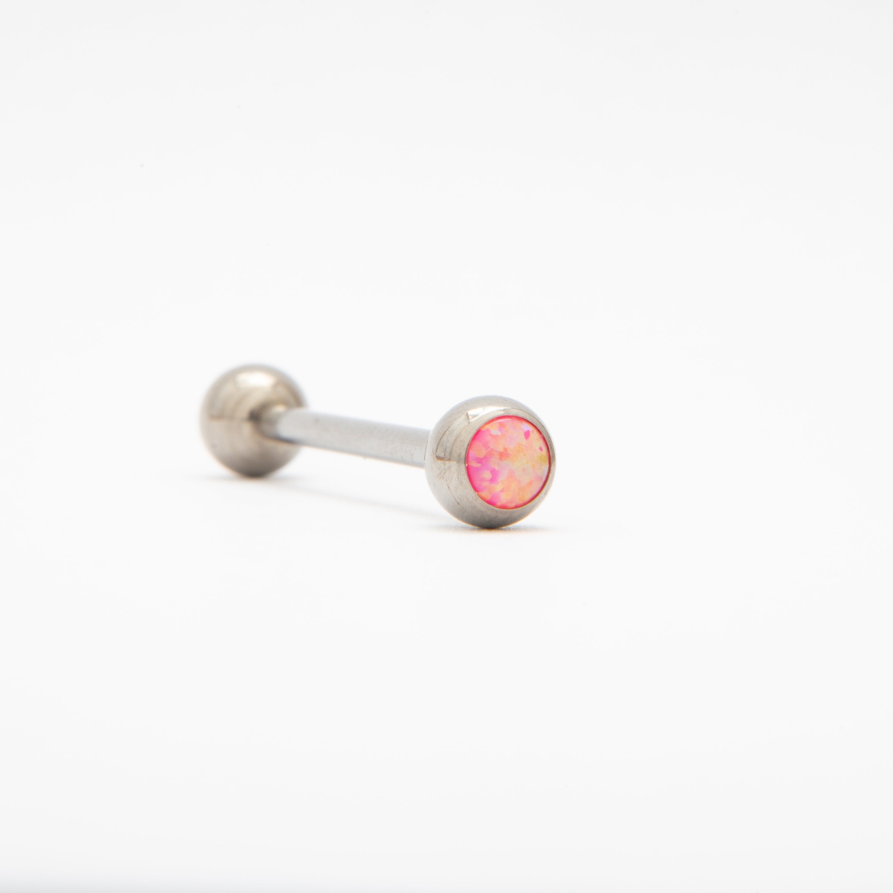 Barbell - Metalik kugla s rozim opalom 5 mm - Titan