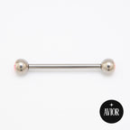 Barbell - Metalik kugla s rozim opalom 5 mm - Titan