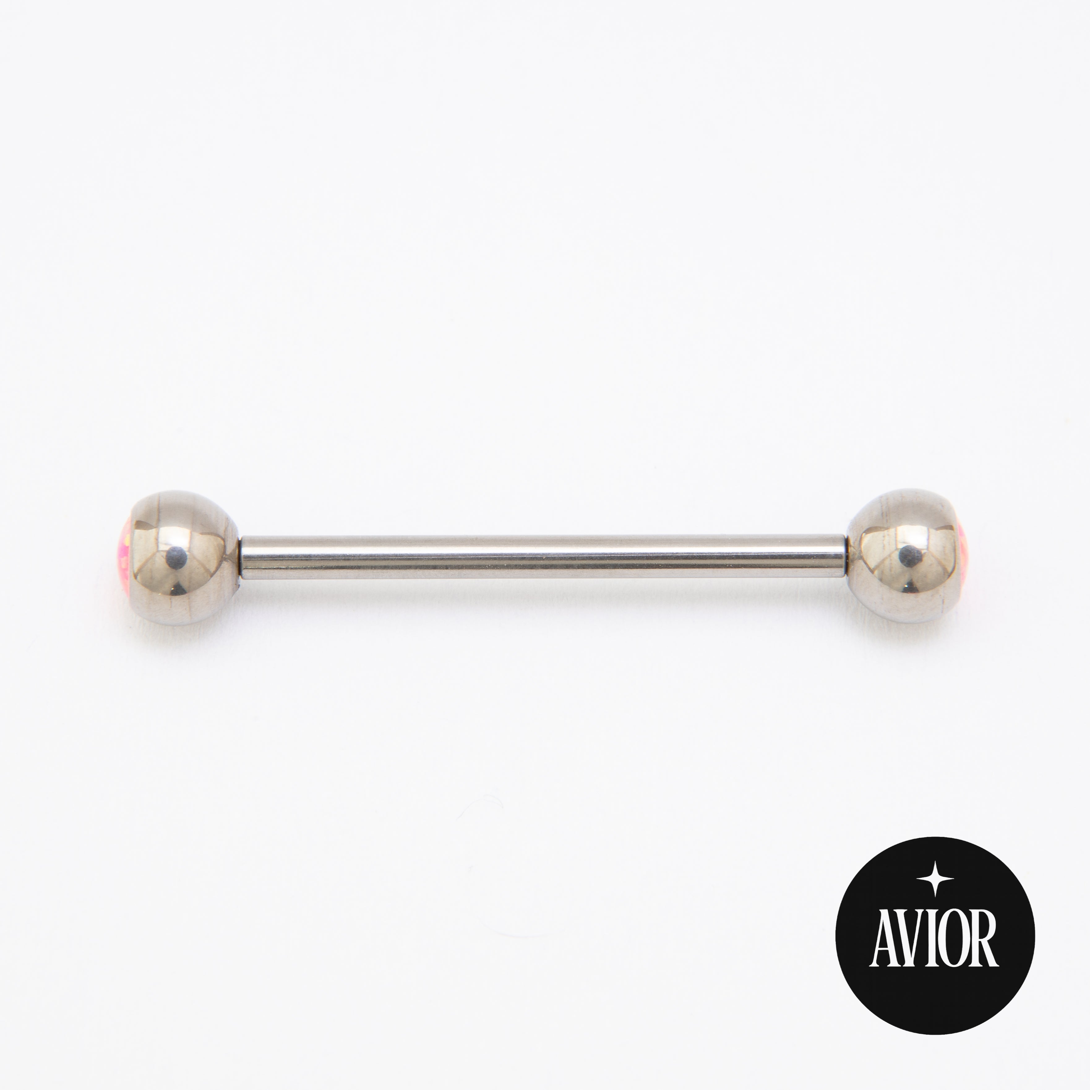 Barbell - Metalik kugla s rozim opalom 5 mm - Titan