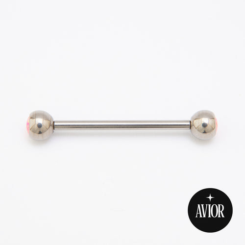Barbell - Metalik kugla s rozim opalom 5 mm - Titan