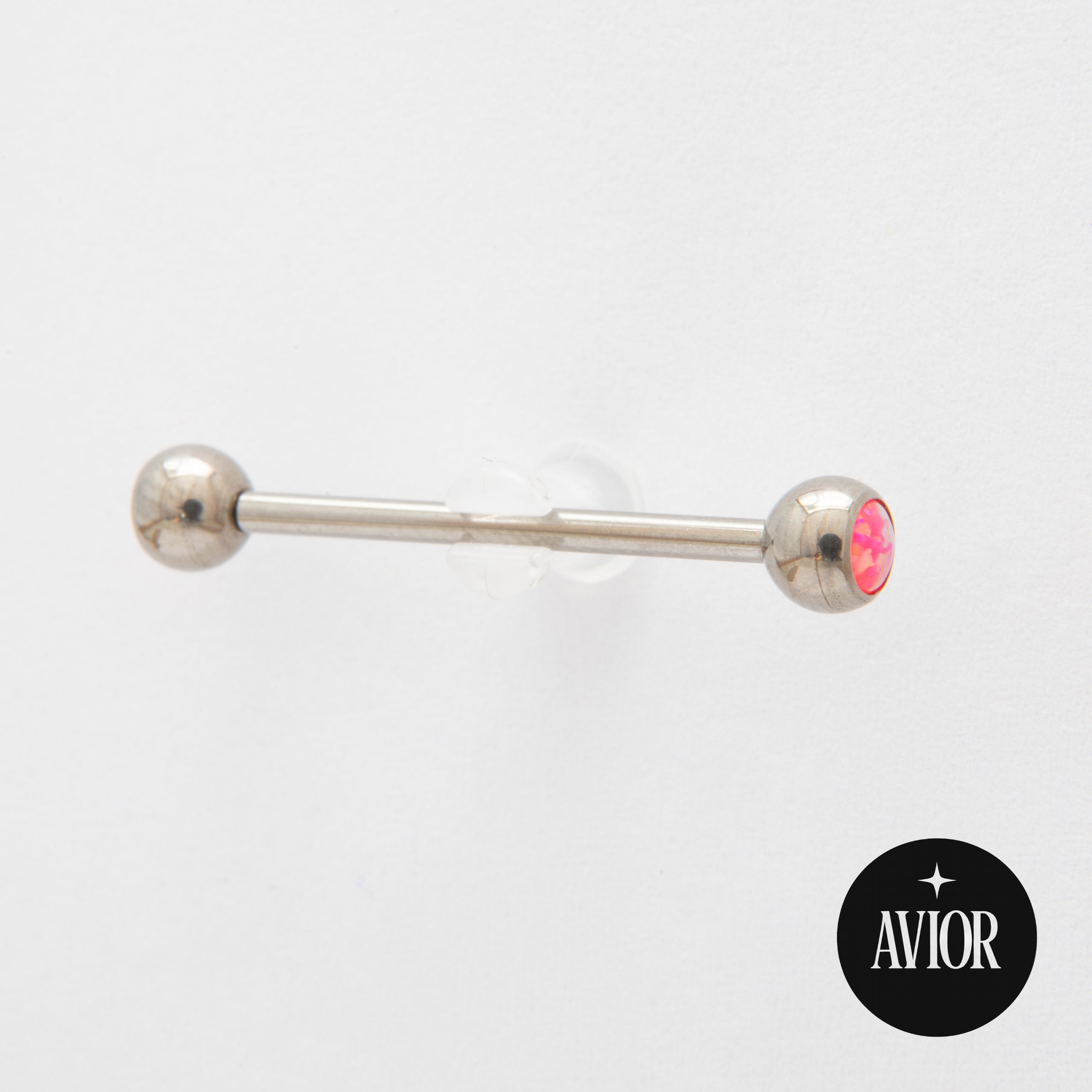 Barbell - Metalik kugla s rozim opalom 5 mm - Titan