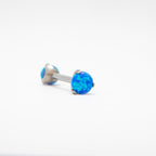 Barbell - Plavi okrugli opal - Kugla, 5mm - Titan