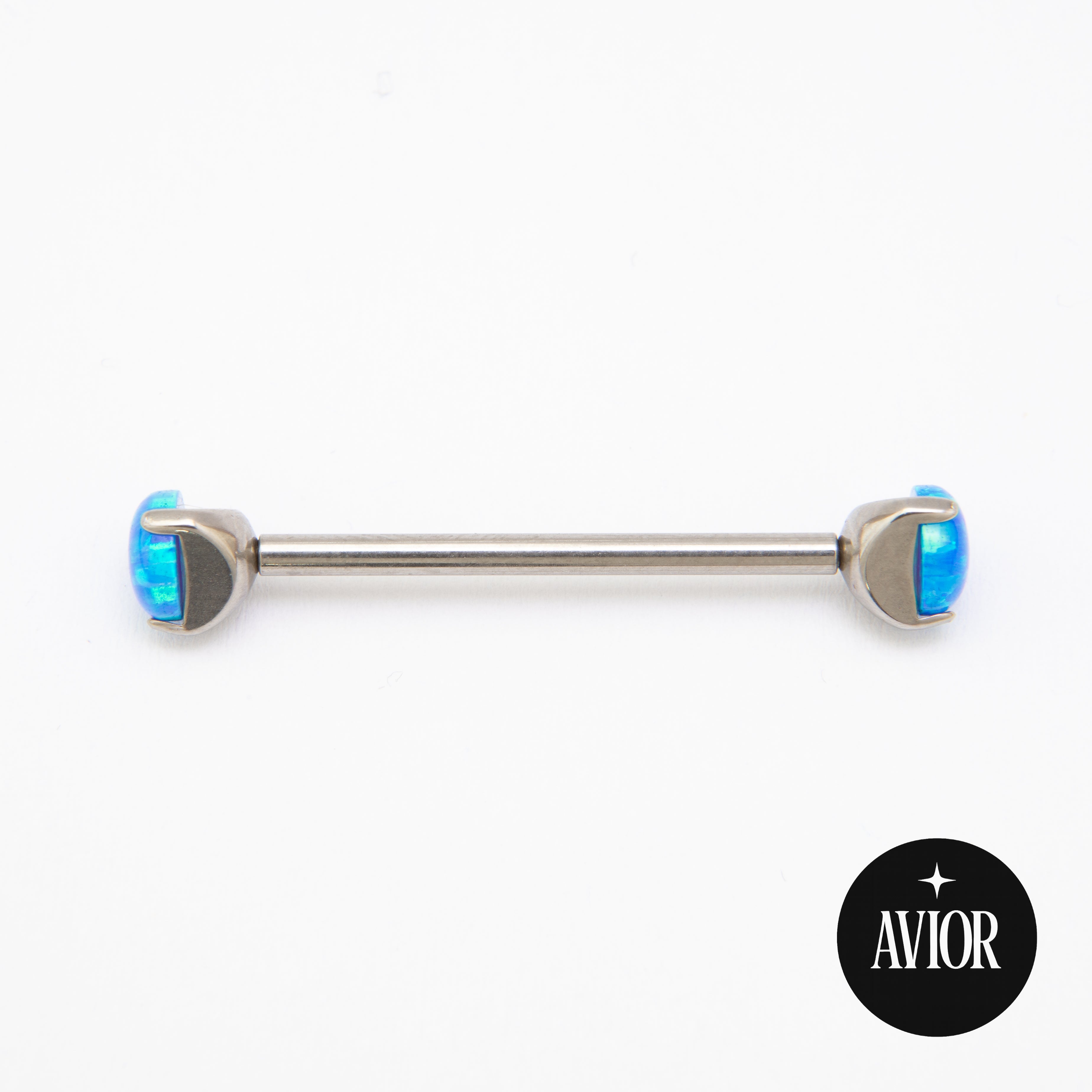 Barbell - Plavi okrugli opal - Kugla, 5mm - Titan