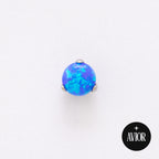 Barbell - Plavi okrugli opal - Kugla, 5mm - Titan