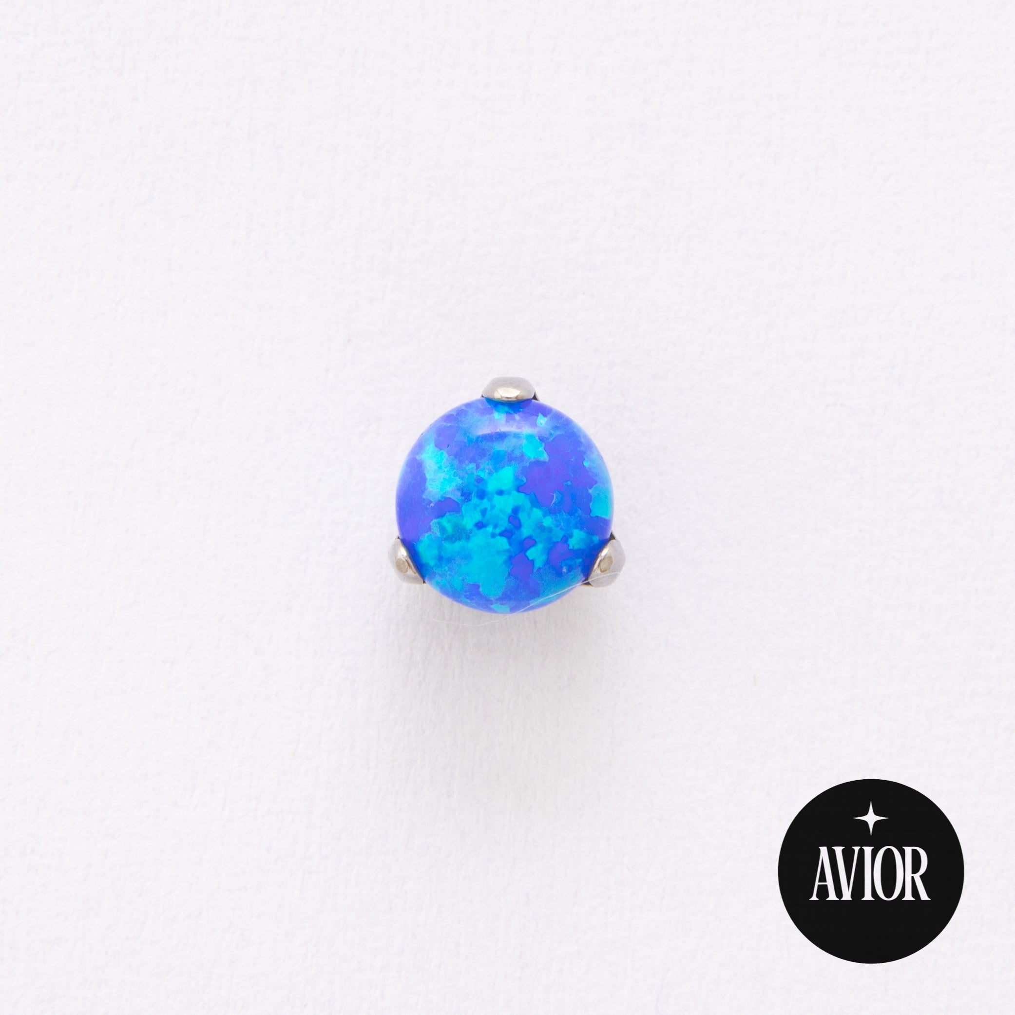 Barbell - Plavi okrugli opal - Kugla, 5mm - Titan