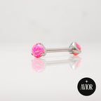 Barbell - Rozi okrugli opal - Kugla, 5mm - Titan