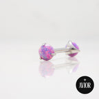 Barbell - Ljubičasti okrugli opal - Kugla, 5mm - Titan
