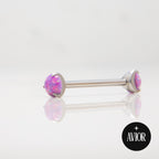 Barbell - Ljubičasti okrugli opal - Kugla, 5mm - Titan