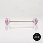 Barbell - Ljubičasti okrugli opal - Kugla, 5mm - Titan
