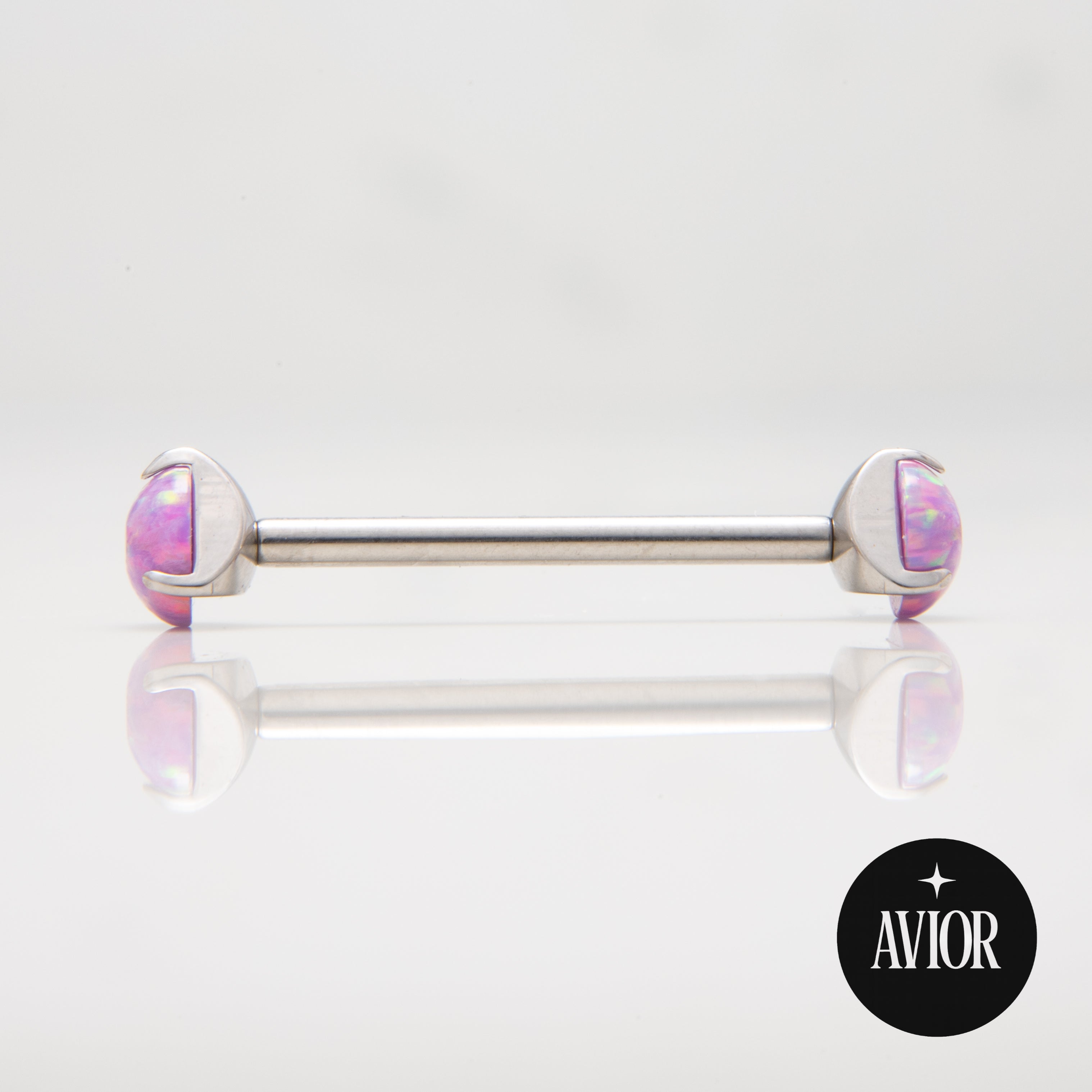 Barbell - Ljubičasti okrugli opal - Kugla, 5mm - Titan