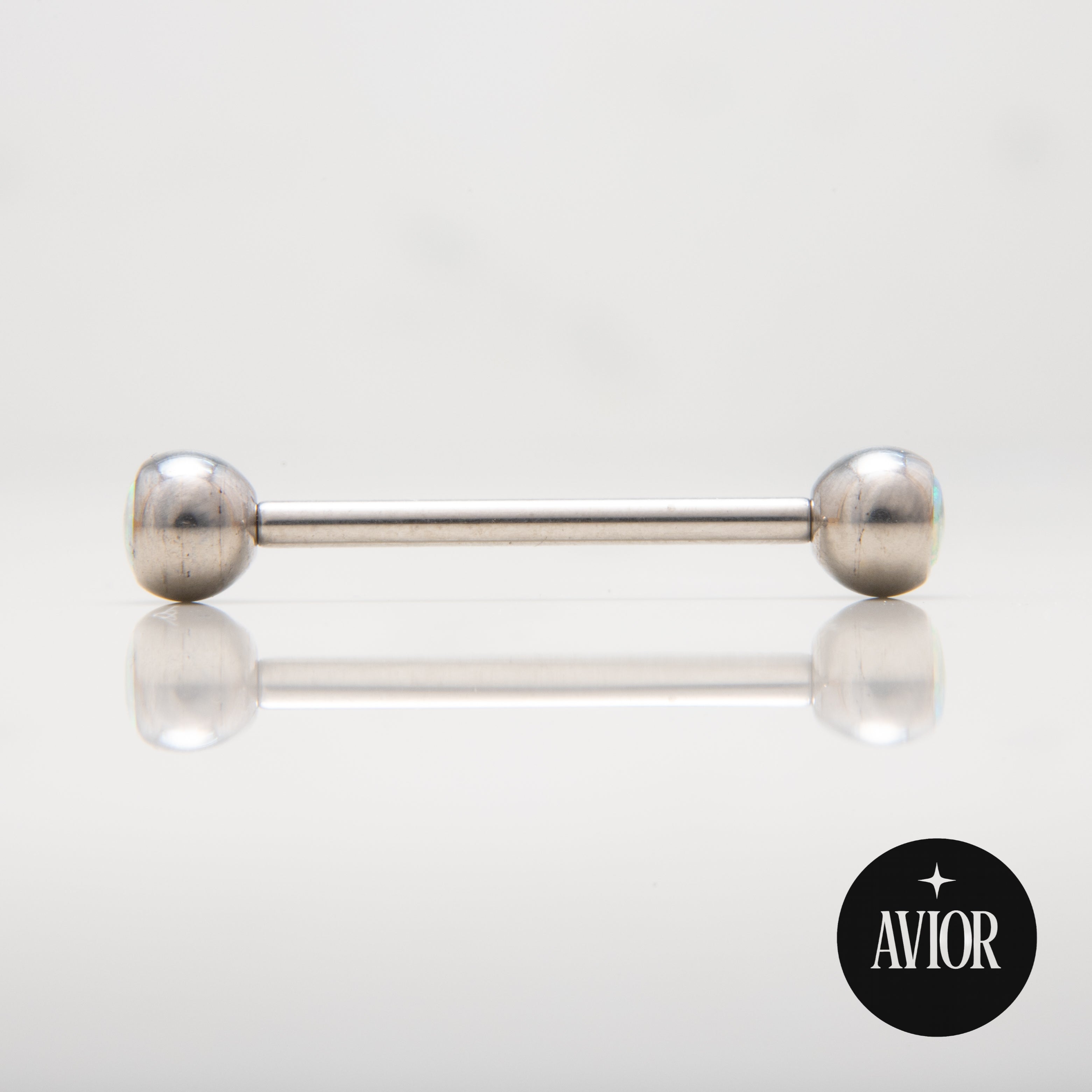 Barbell - Metalik kugla s bijelim opalom 5 mm - Titan
