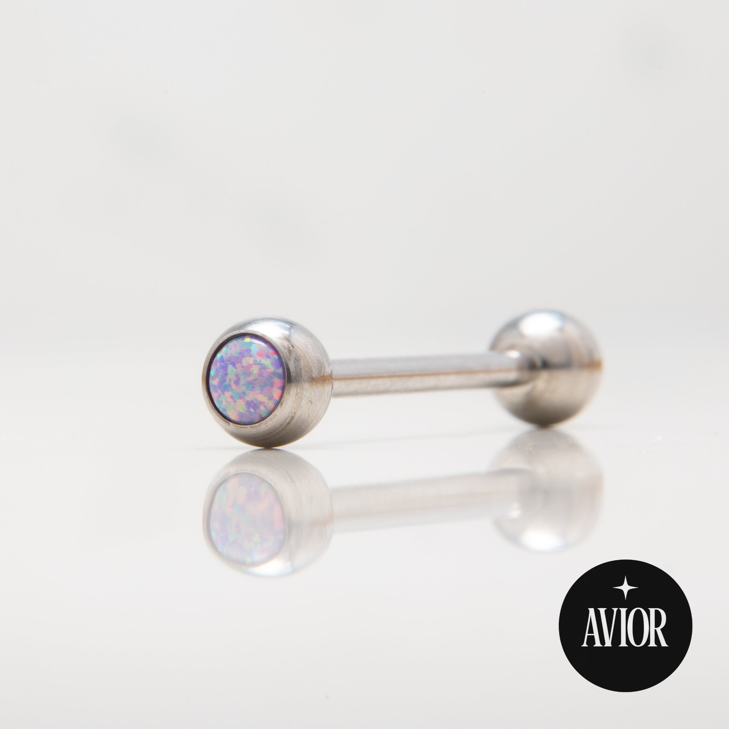 Barbell - Metalik kugla s ljubičastim opalom 5 mm - Titan