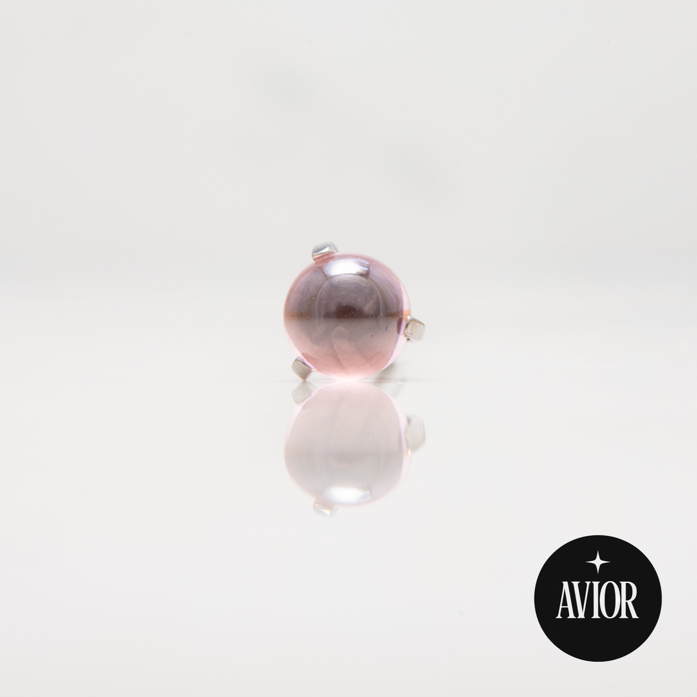 Barbell - Rozi glatki okrugli cirkon - 5 mm - Titan