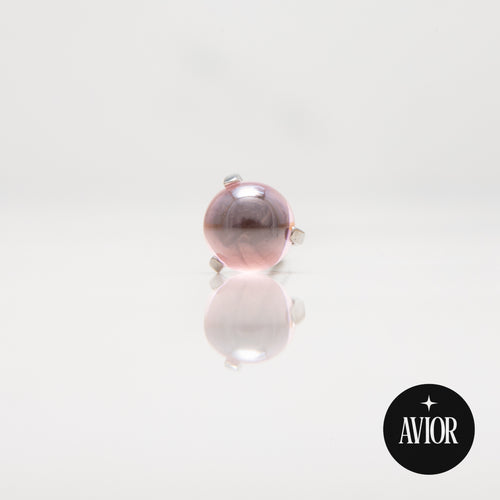 Barbell - Rozi glatki okrugli cirkon - 5 mm - Titan