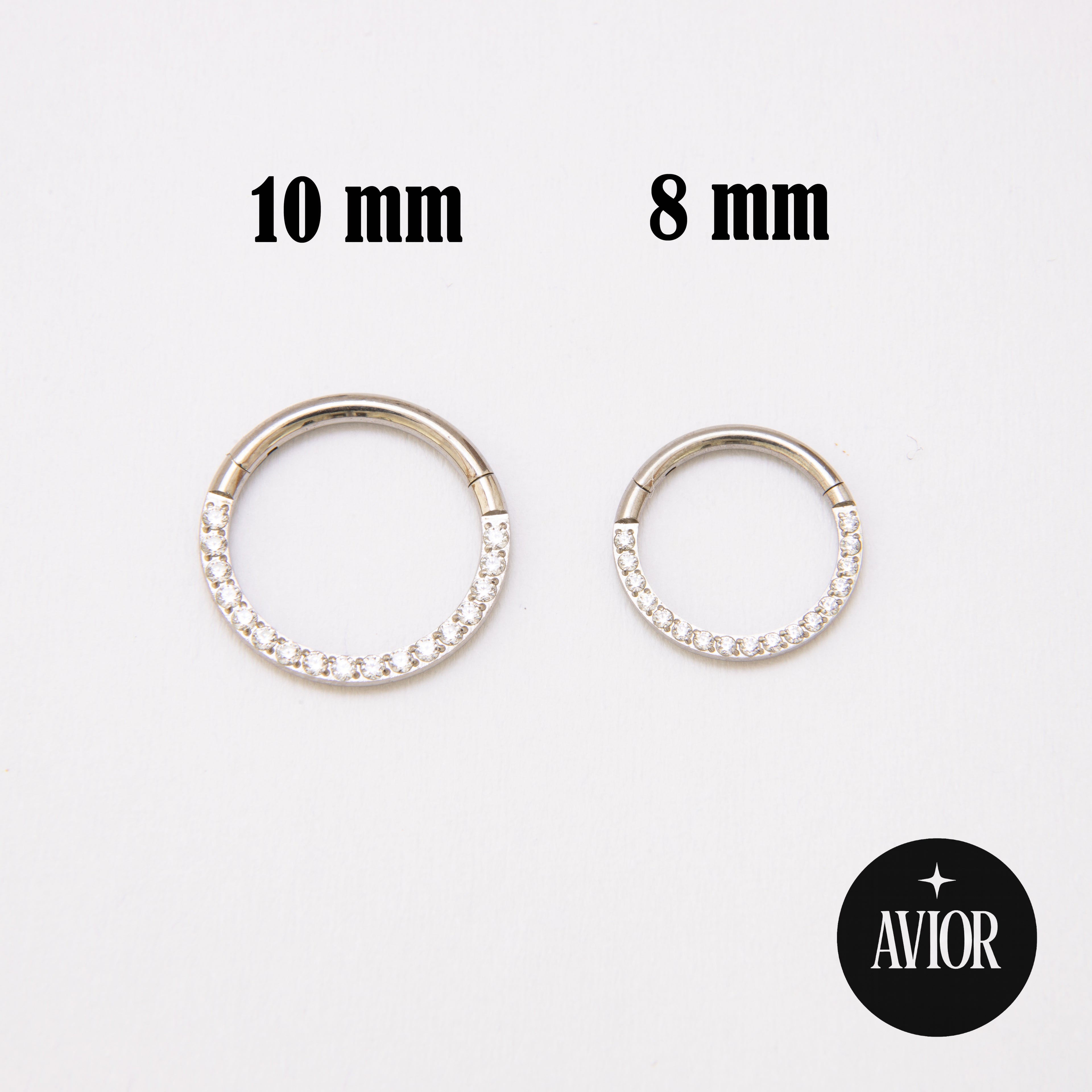 Ring - Metalik s crikonima - 0,8 mm - promjer 8 mm - Titan