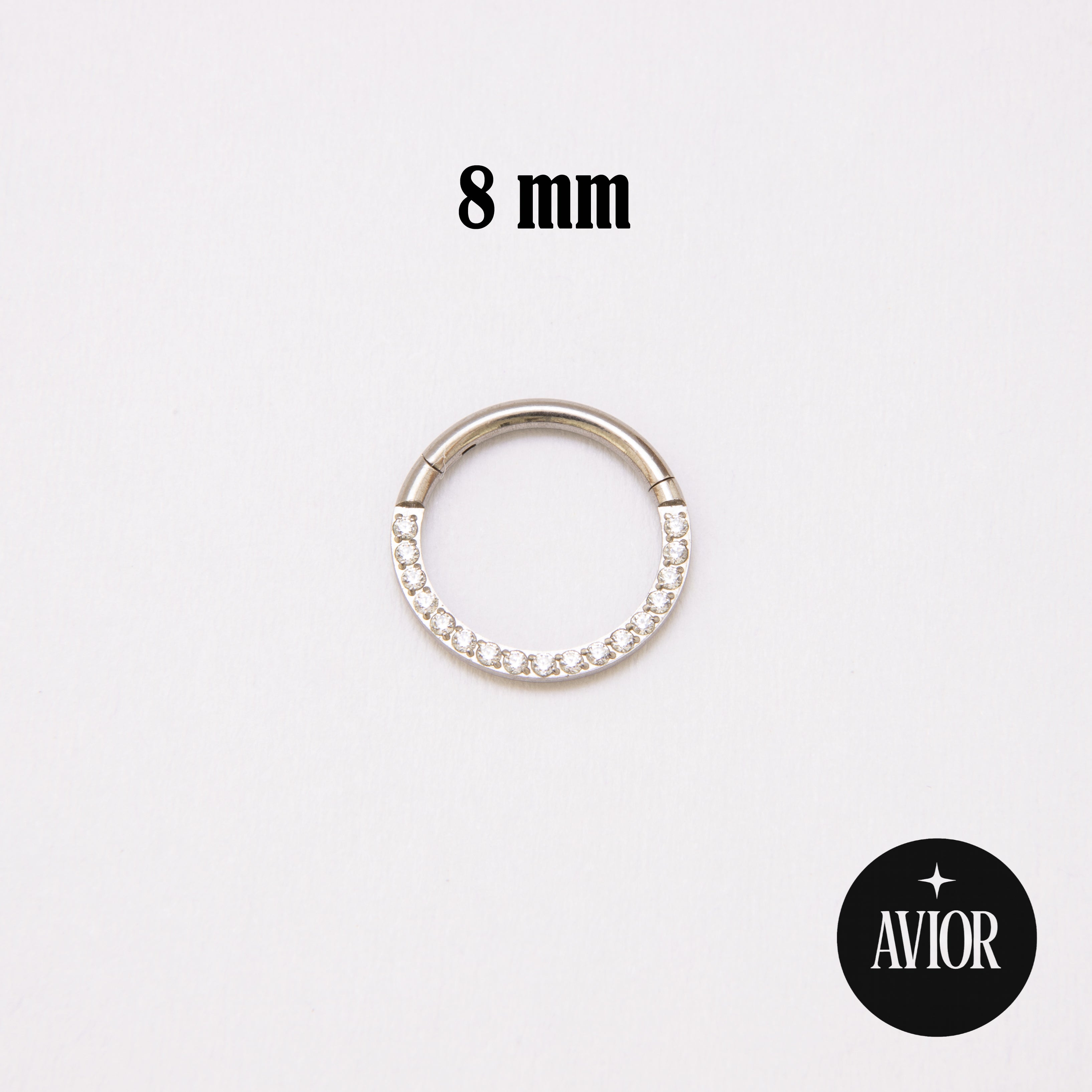 Ring - Metalik s crikonima - 0,8 mm - promjer 8 mm - Titan