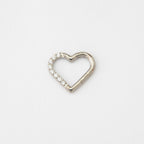 Ring - Srce metalik s cirkonima - 1.2 mm - promjer 8 mm - Titan