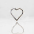 Ring - Srce metalik s cirkonima - 1.2 mm - promjer 10 mm - Titan