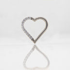 Ring - Srce metalik s cirkonima - 1.2 mm - promjer 10 mm - Titan