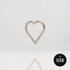Ring - Srce metalik s cirkonima - 1.2 mm - promjer 10 mm - Titan