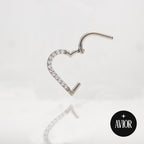 Ring - Srce metalik s cirkonima - 1.2 mm - promjer 10 mm - Titan