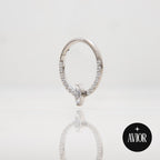 Ring - Maquise cirkon okružem manjim cirkonima debljine 1.2 mm - promjer 10 mm - Titan