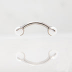 Banana - S bijelim okruglim opalom promjera 3 mm - 1.2 mm - Titan