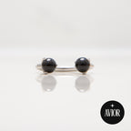 Potkova - S crnim okruglim kamenom promjera 3 mm - 1.2 mm - Titan