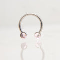 Potkova - S rozim okruglim cirkonom promjera 3 mm - 1.2 mm - Titan