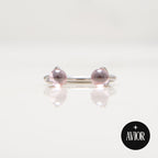 Potkova - S rozim okruglim cirkonom promjera 3 mm - 1.2 mm - Titan