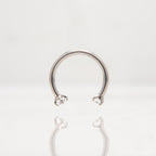 Potkova - S bijelim cirkonom promjera 3 mm - 1.2 mm - Titan