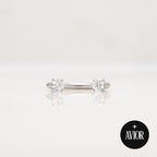 Potkova - S bijelim cirkonom promjera 3 mm - 1.2 mm - Titan
