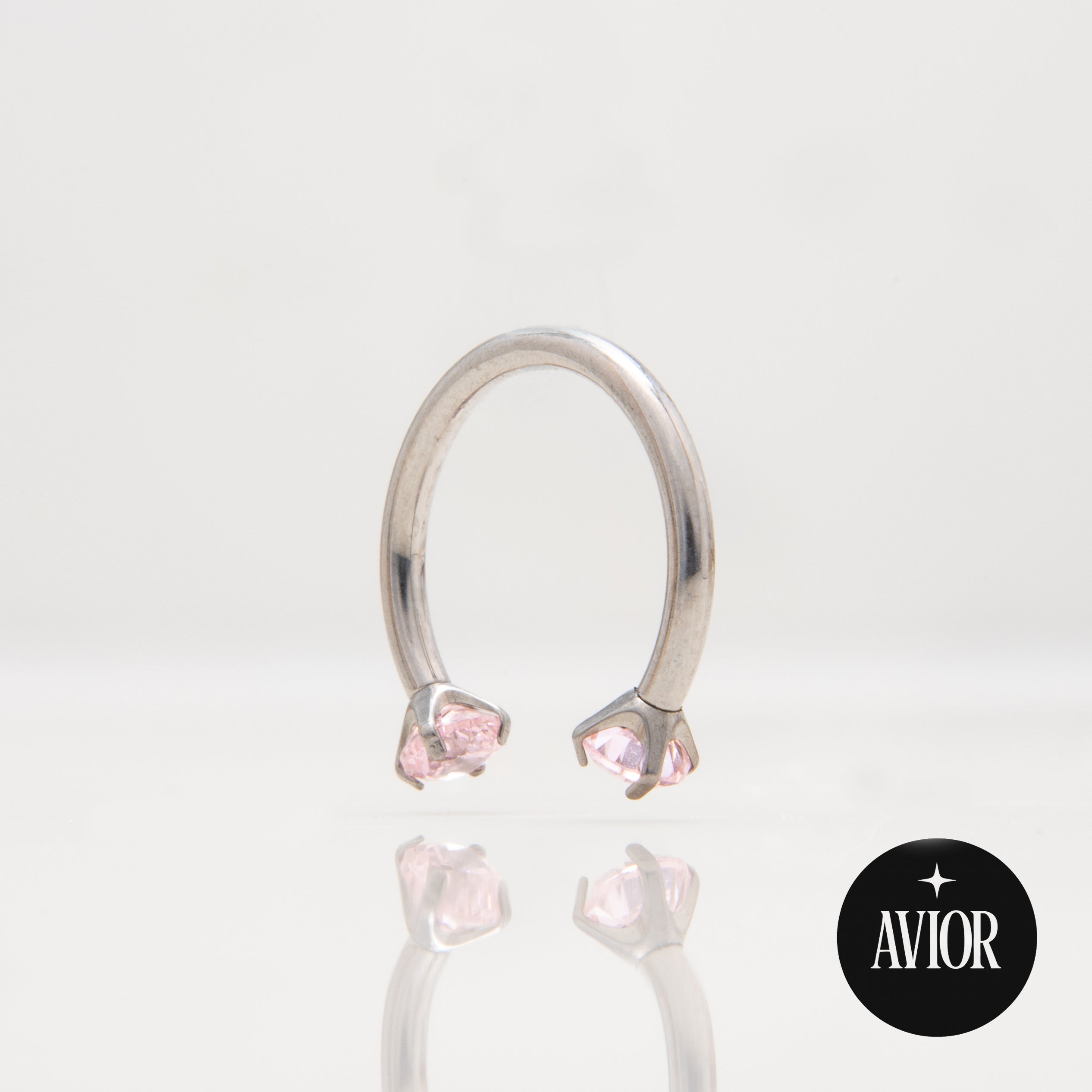Potkova - S rozim cirkonom promjera 3 mm - 1.2 mm - Titan