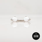 Potkova - S bijelim okruglim opalom promjera 3 mm - 1.2 mm - Titan