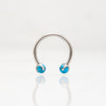 Potkova - S plavim okruglim kamenom promjera 3 mm - 1.2 mm - Titan