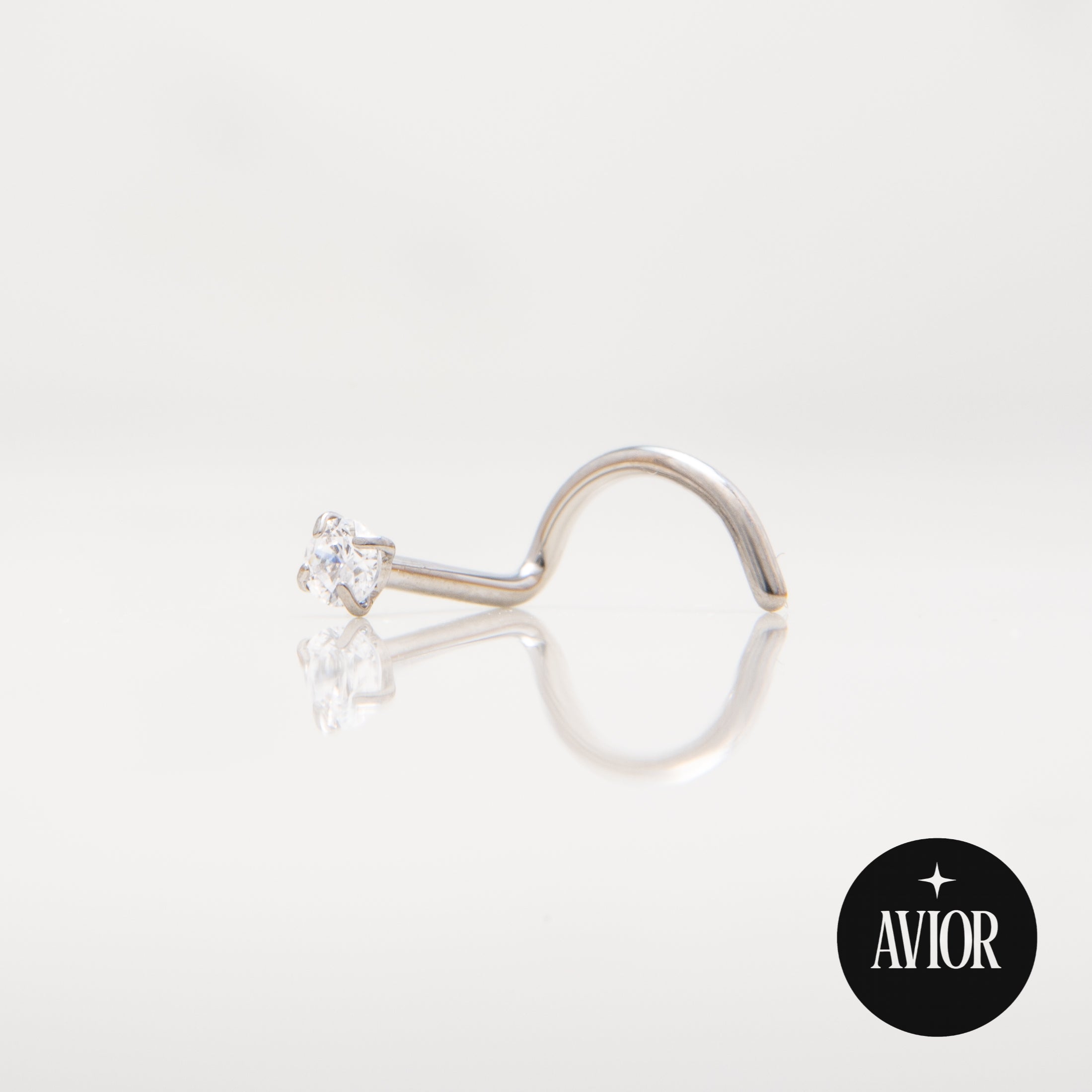 Nakit - Spirala s cirkonom - 2 mm, Titan